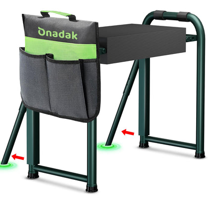 Onadak heavy-duty garden kneeler side view showing stable dual legs for safety.