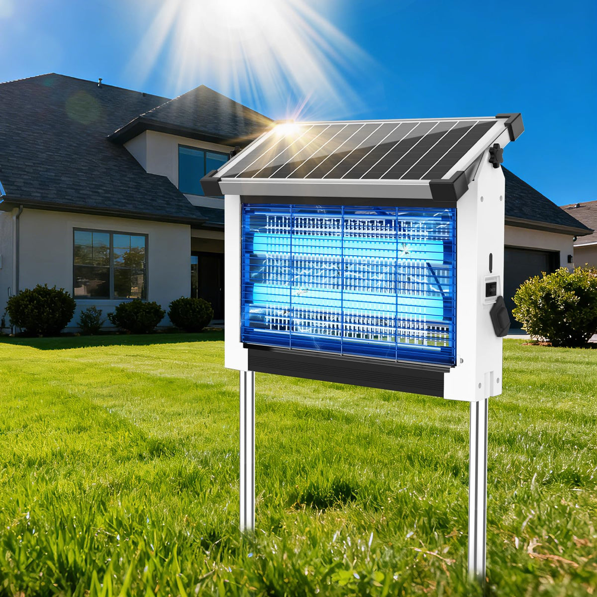 OnBeam Solar Bug Zapper Outdoor—attracts insects for backyard pest relief.