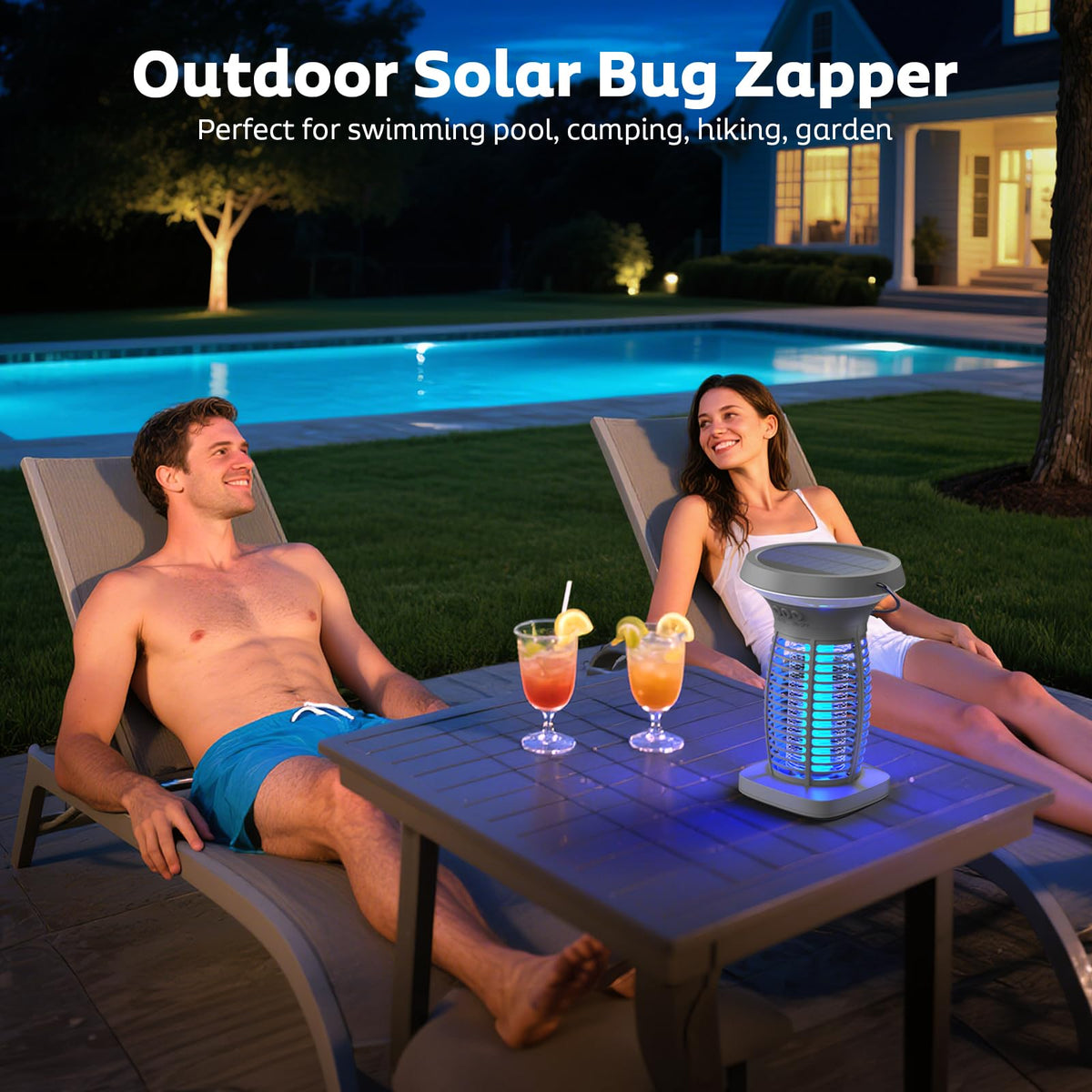 OnBeam zapper with protective mesh keeps children and pets safe.