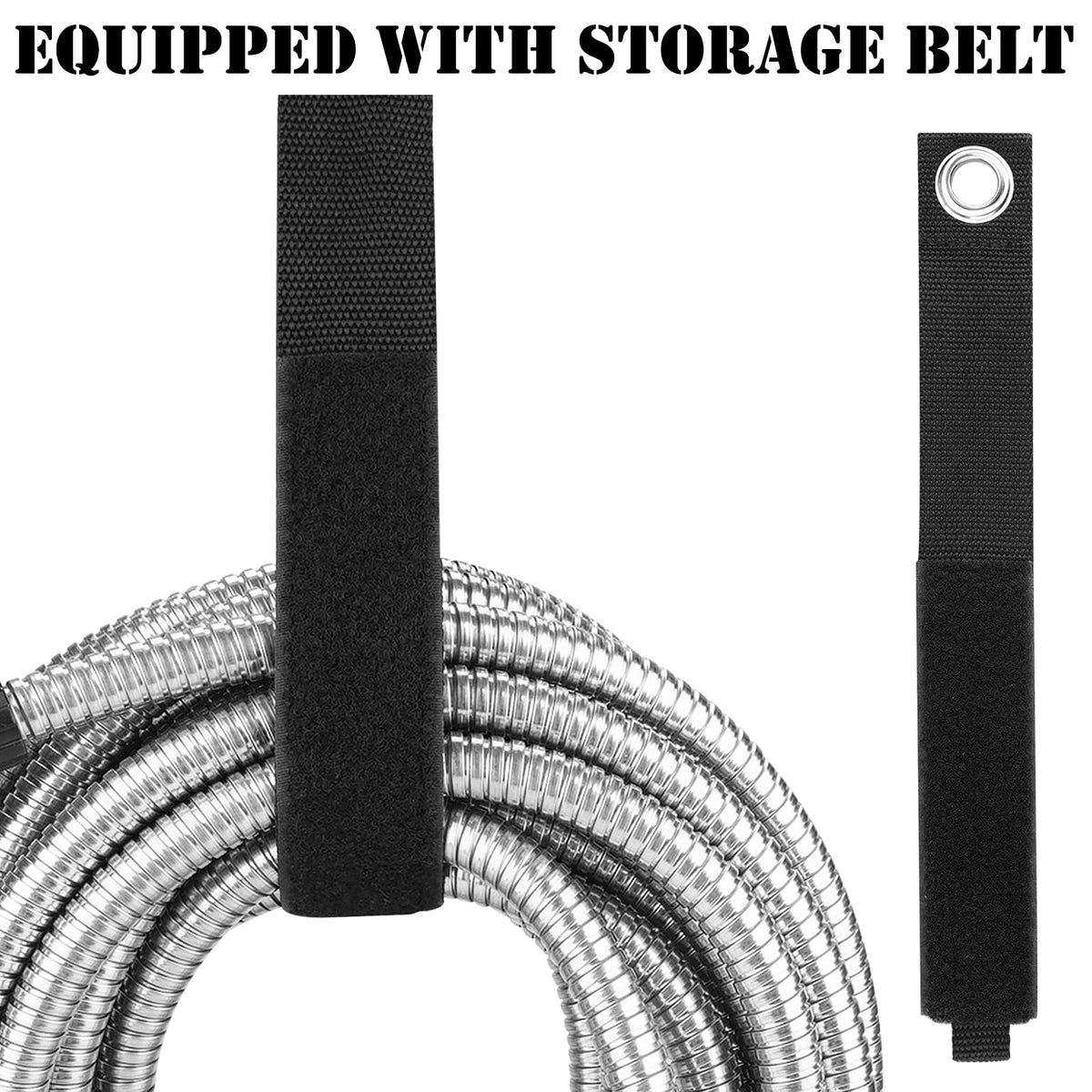 OnBrand stainless steel hose remains flexible for watering and car washing without kinks.