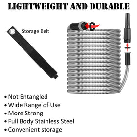 OnBrand built-in storage strap keeps the hose neatly coiled and wall-mounted.