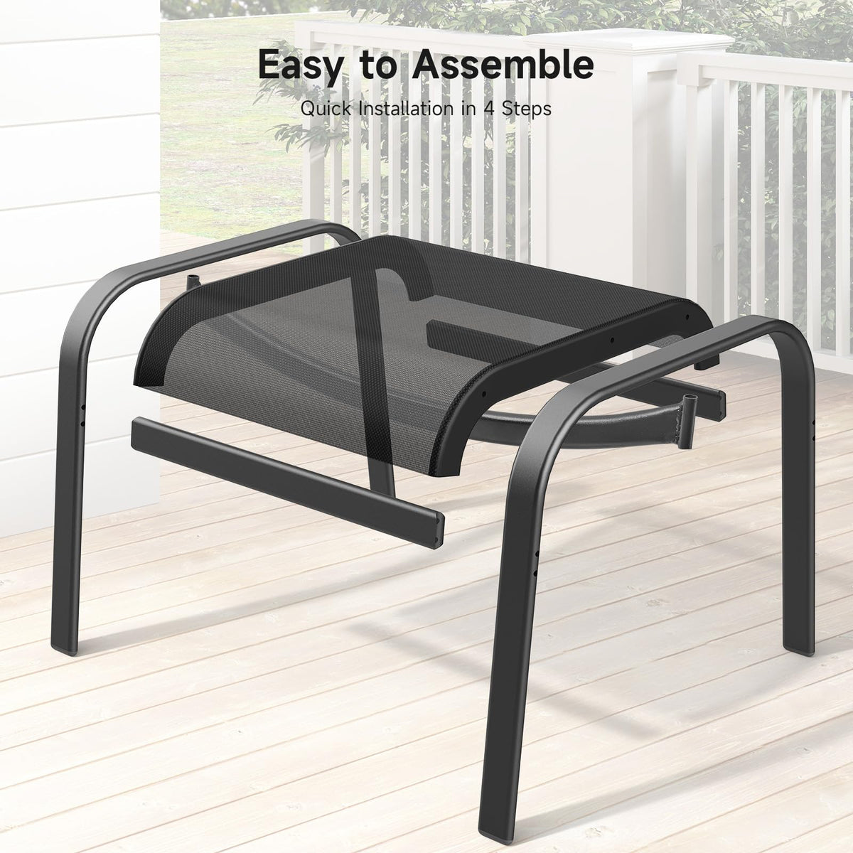 Easy 4-part assembly makes setup fast.