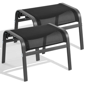 ONBRILL outdoor ottoman with Textilene fabric offers durable outdoor comfort.