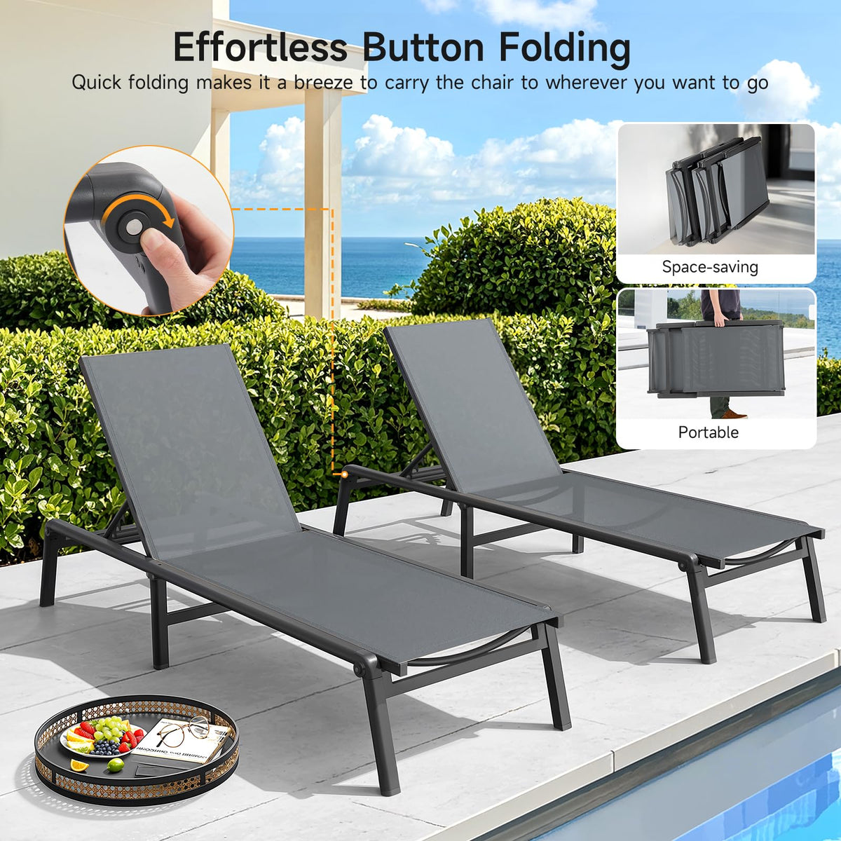 ONBRILL powder-coated aluminum frame delivers rust-proof durability