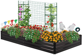ONCEMORE galvanized raised garden bed with durable frame for outdoor use.