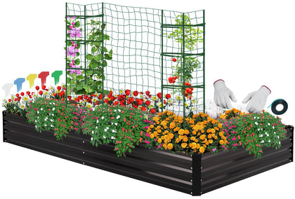 ONCEMORE galvanized raised garden bed with durable frame for outdoor use.