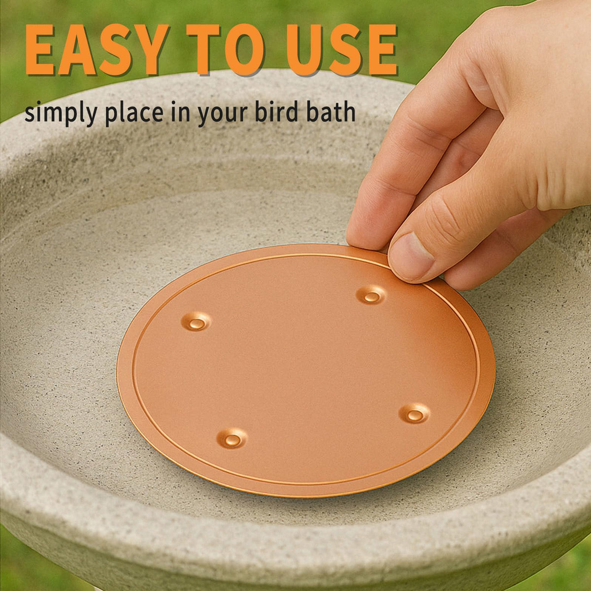 Oncpcare copper bird bath disk in garden setting showcases versatility