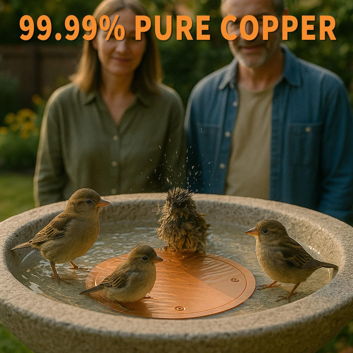 Oncpcare copper bird bath disk tarnish-resistant for low-maintenance outdoor setups