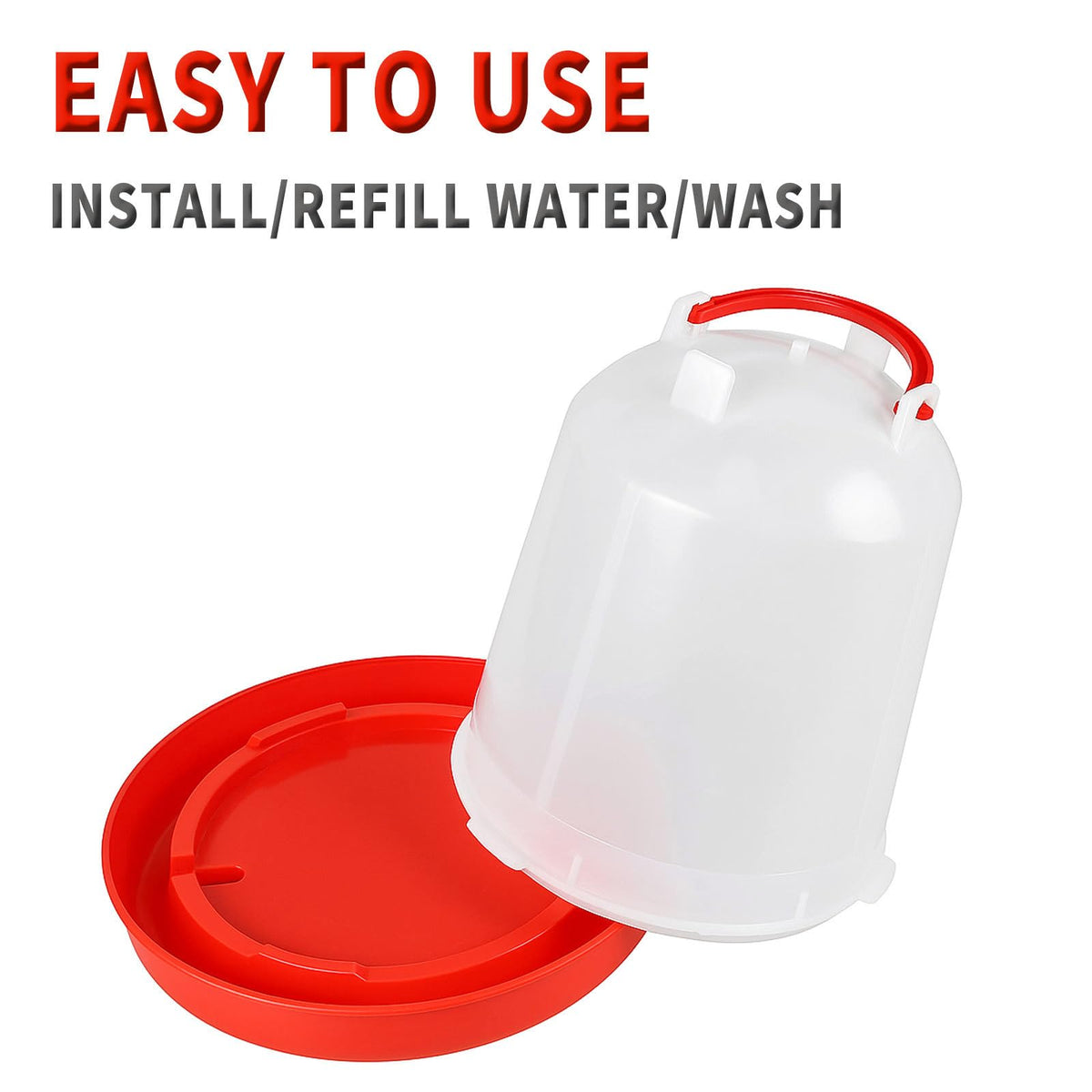 Oncpcare waterer transparent container to monitor levels