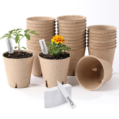 Ondware peat pots 3-15 inch for seedlings with drainage holes supporting root health.