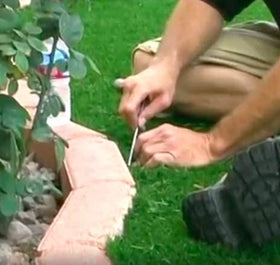 One Stop Outdoor no-dig edging nails simplify turf setup