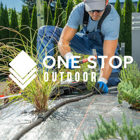 One Stop Outdoor poly tubing compatible connector supports Dig, Rain Bird, and Raindrip systems.