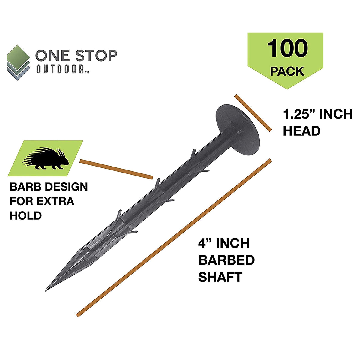 One Stop Outdoor stake securing tarps for reliable weather protection.