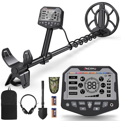 OneAmg metal detector with a 10 inch IP68 coil for deep targets on the beach.