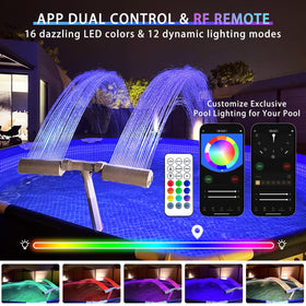 ONEANU LED color options for vibrant pool ambiance.