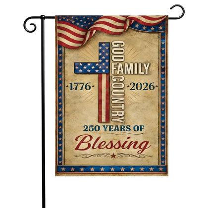 ONEHAUS 250th Anniversary flag with cross design for vibrant outdoor patriotism.