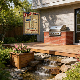 ONEHAUS Independence Day flag display ideal for seasonal outdoor decor.
