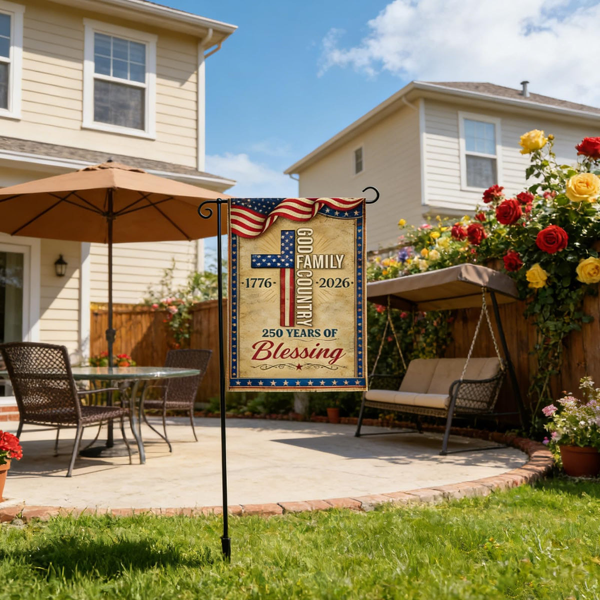 ONEHAUS reinforced-edge flag highlighting durable stitching for long-term use.