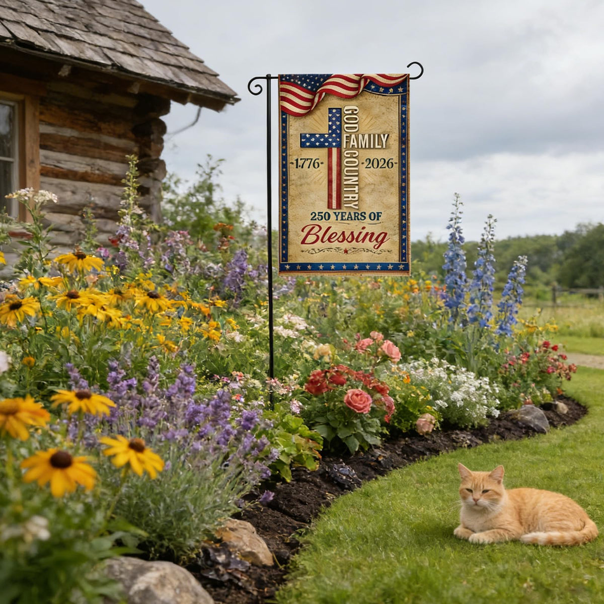 ONEHAUS weather-resistant garden flag built to withstand outdoor conditions.