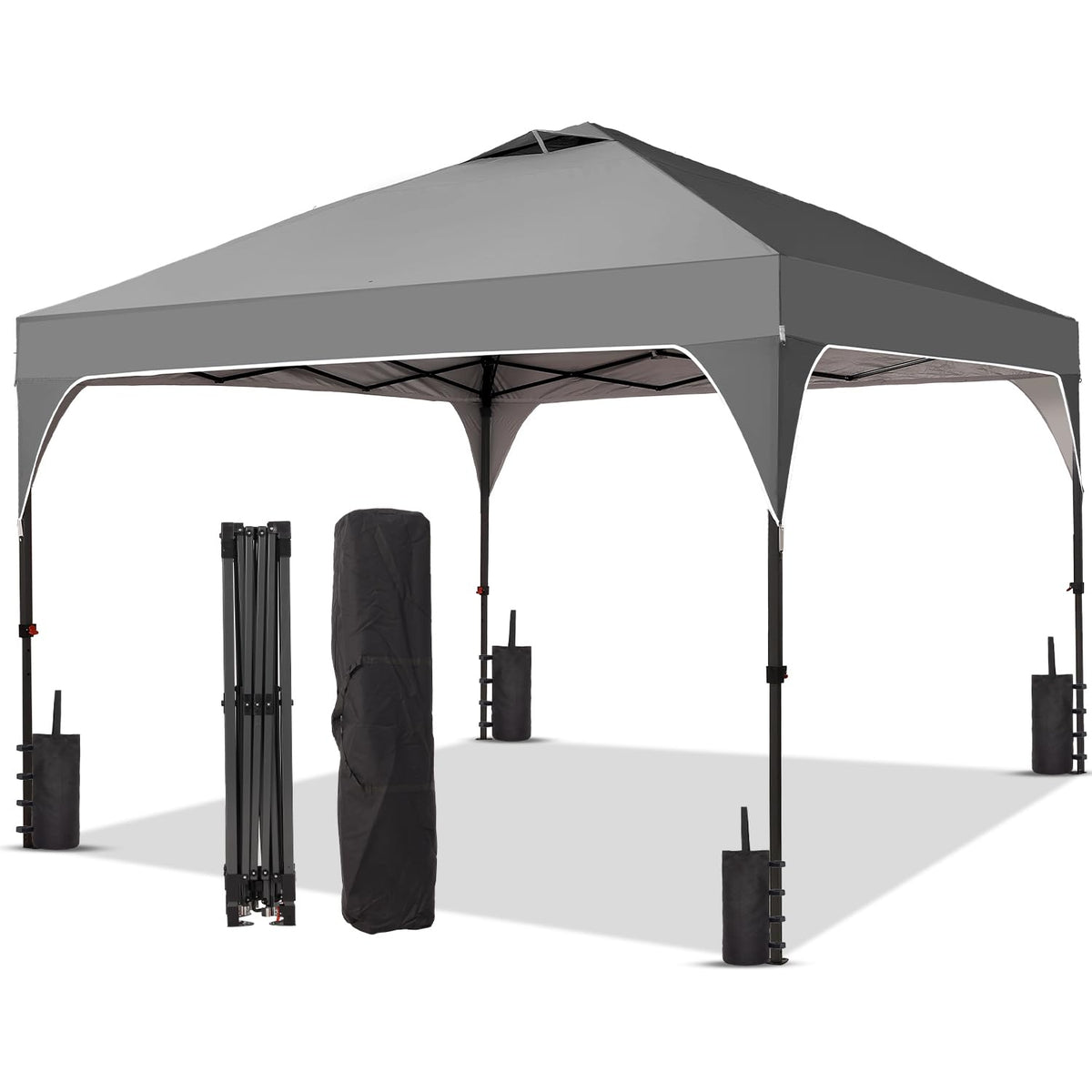 Oneofics 10x10ft canopy with push-button setup for fast, tool-free outdoor setup.