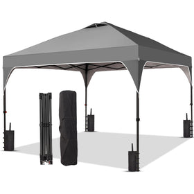 Oneofics 10x10ft canopy with push-button setup for fast, tool-free outdoor setup.