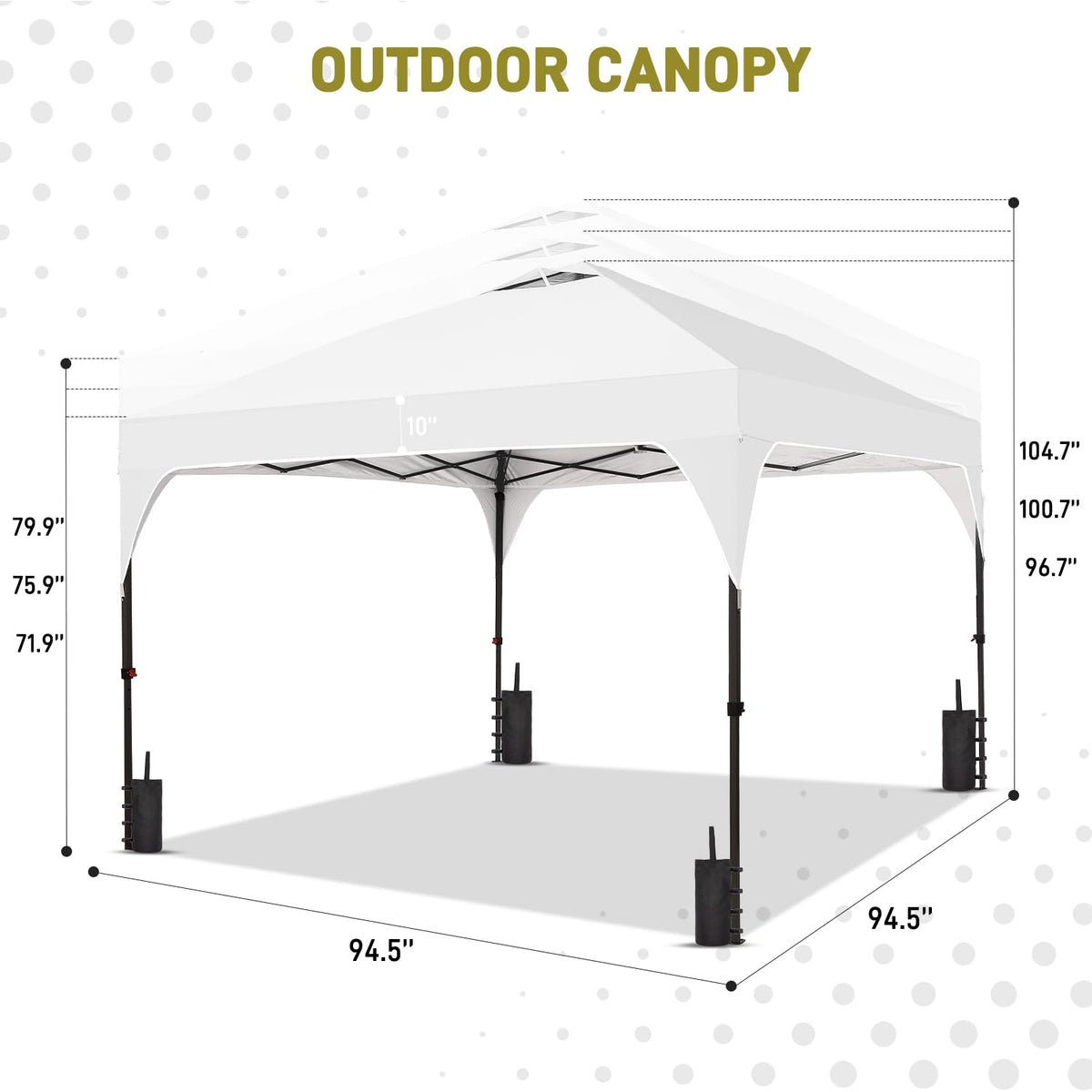Oneofics 8x8 ft canopy shade area covers 64 square feet for gatherings