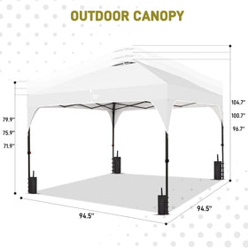 Oneofics 8x8 ft canopy shade area covers 64 square feet for gatherings