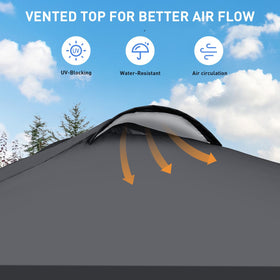 Oneofics pop up canopy top cover reduces sun glare and rain exposure.