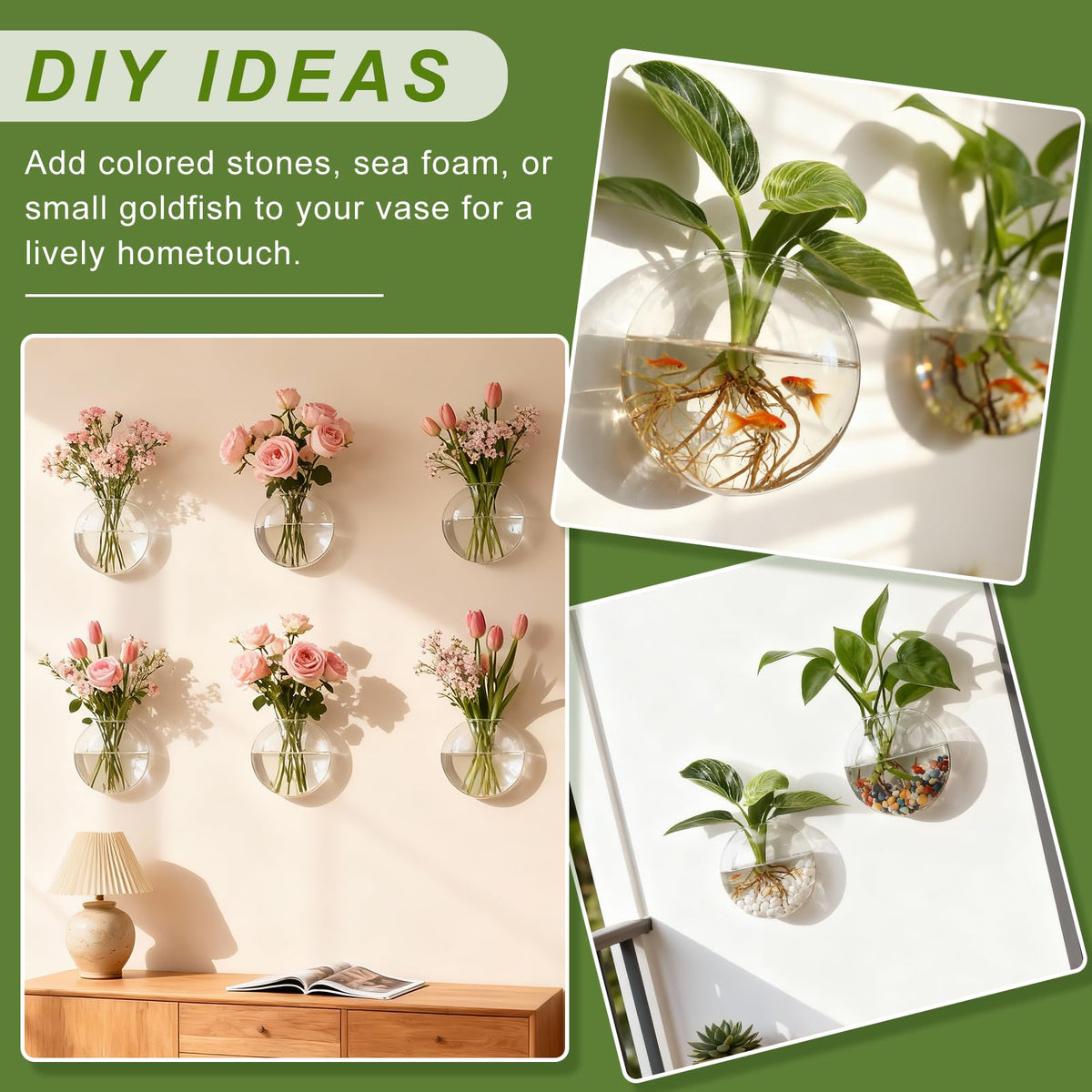 onepeng home office decor glass planter brings greenery to desk space.