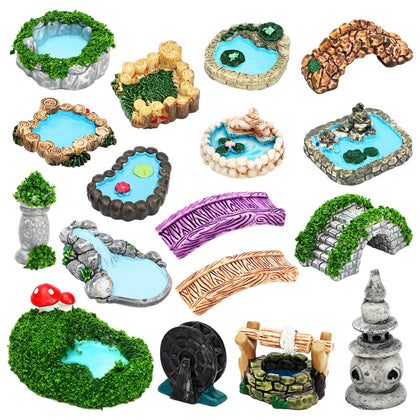 ONEST bridge miniature enhances garden layouts with charming whimsy.