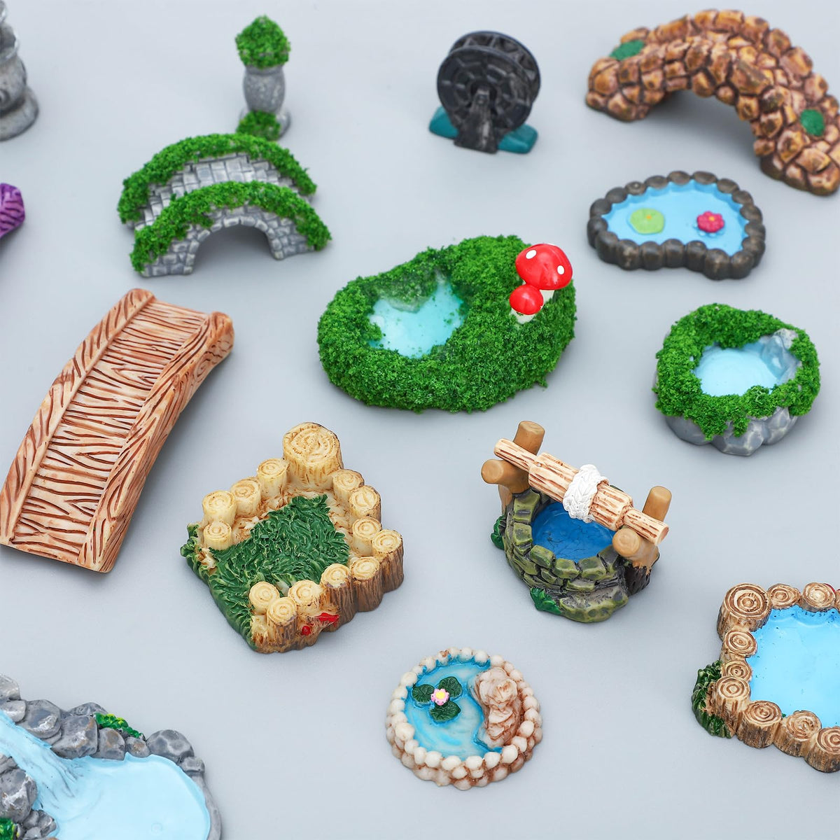 ONEST well miniature ornaments introduce a quaint feature to micro landscapes.