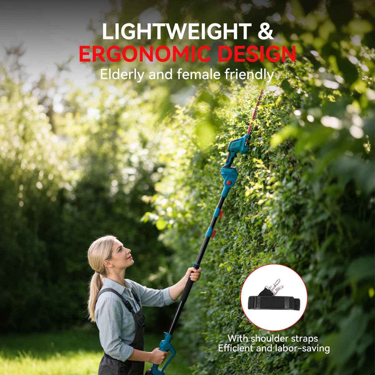 ONEVAN ergonomic non-slip handle supports comfortable extended use.
