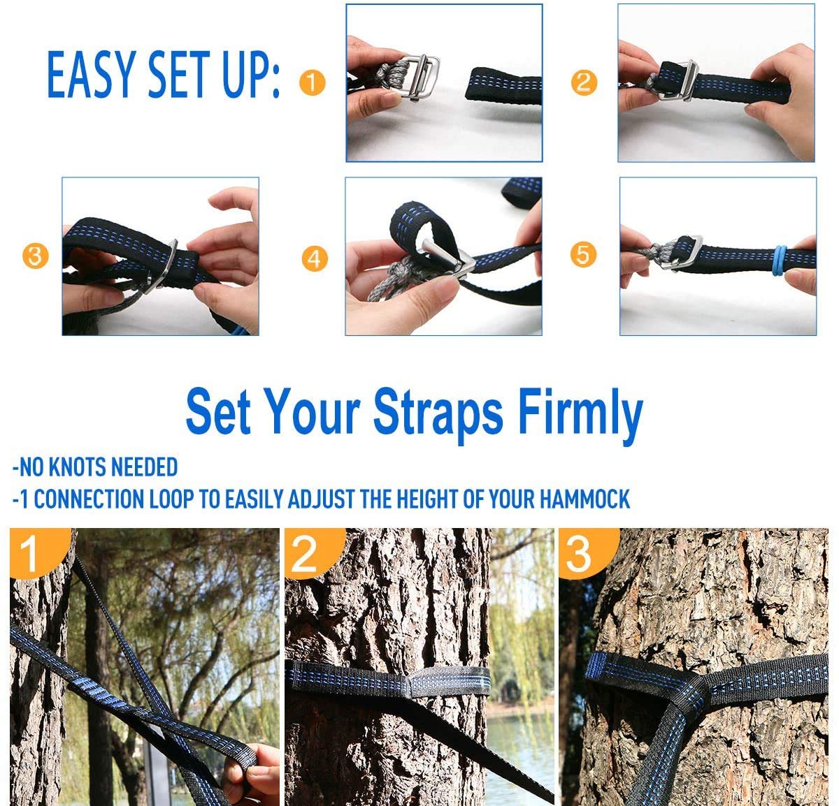 Onewind Tree Straps included accessories keep gear organized for easy pack-up.