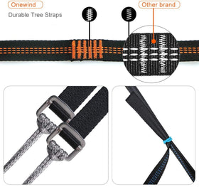 Onewind Tree Straps eco-friendly webbing protects trees while suspending your hammock.