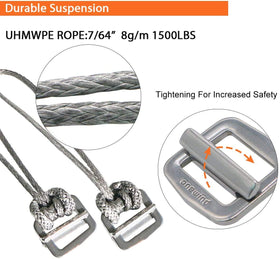 Onewind Tree Straps quick-setup system with cinch buckles simplifies adjustment mid-hang.
