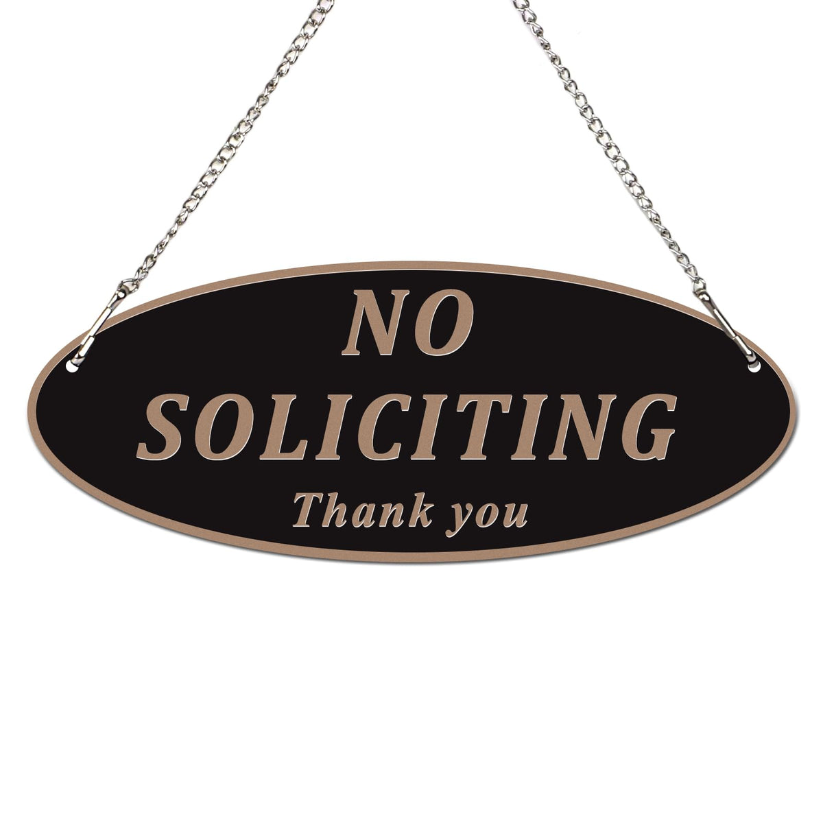 ONEWOK No Soliciting Sign for front door with frosted acrylic and crisp lettering