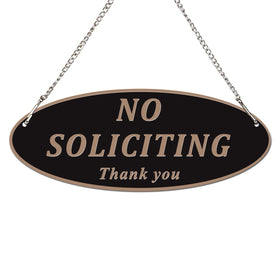 ONEWOK No Soliciting Sign for front door with frosted acrylic and crisp lettering