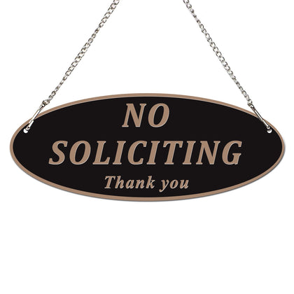 ONEWOK No Soliciting Sign for front door with frosted acrylic and crisp lettering