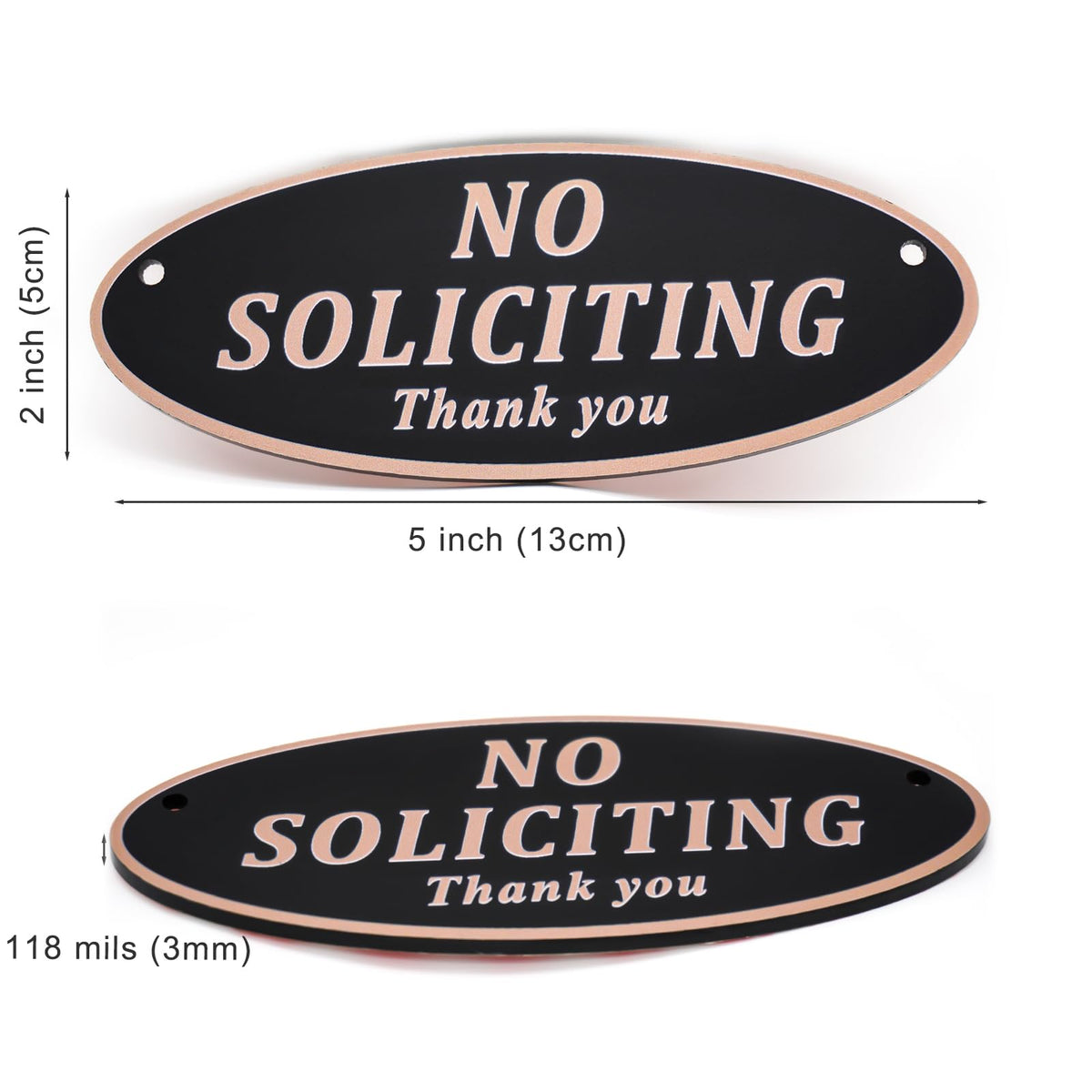 ONEWOK No Soliciting Sign frosted finish adds elegance to exterior