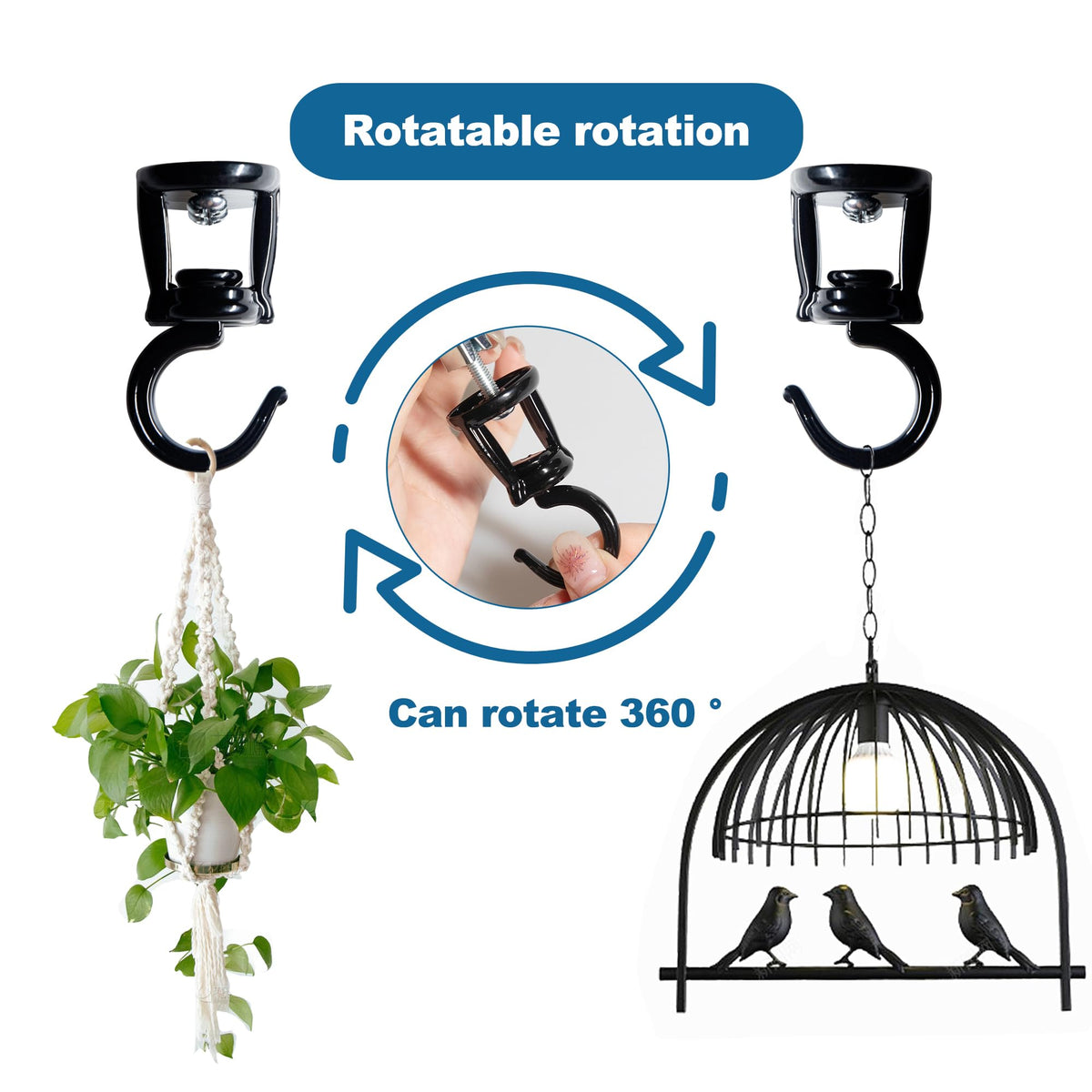 ONIKK heavy-duty ceiling hook supports up to 33 lbs on wood