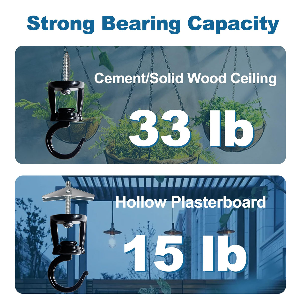 ONIKK zinc alloy ceiling hook shows durable construction for long life