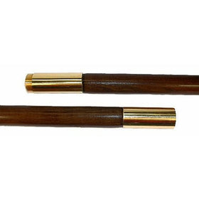 Online Stores oak flagpole 8ft close-up brass joint; reliable indoor display support.