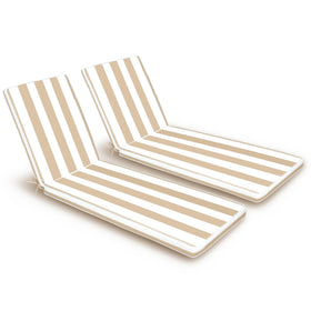 Only Choice outdoor lounge cushion front view in beige white striped for patio comfort