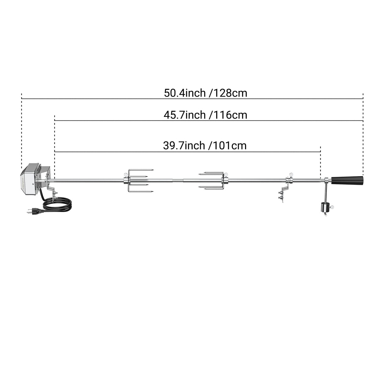 Onlyfire 45-inch hex spit rod provides stable turning for even roasts