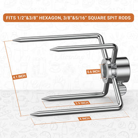 Onlyfire 6003 hex 1/2-inch spit fit for broad compatibility.