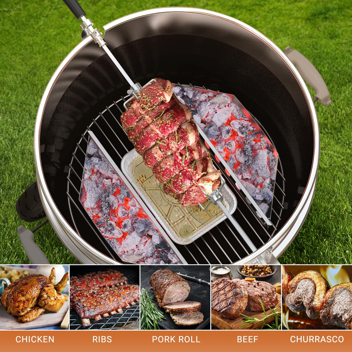 Onlyfire 6003 square 5/16-inch spit fit extends grill versatility.