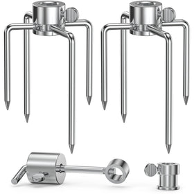 Onlyfire 6006 rotisserie forks front view showing four-prong stability for even loading