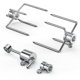 Onlyfire 6006 rotisserie forks side view with easy thumb screw adjustments