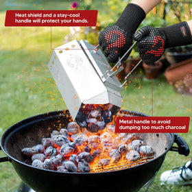Onlyfire universal-fit chimney works with kettles, portables, and smokers