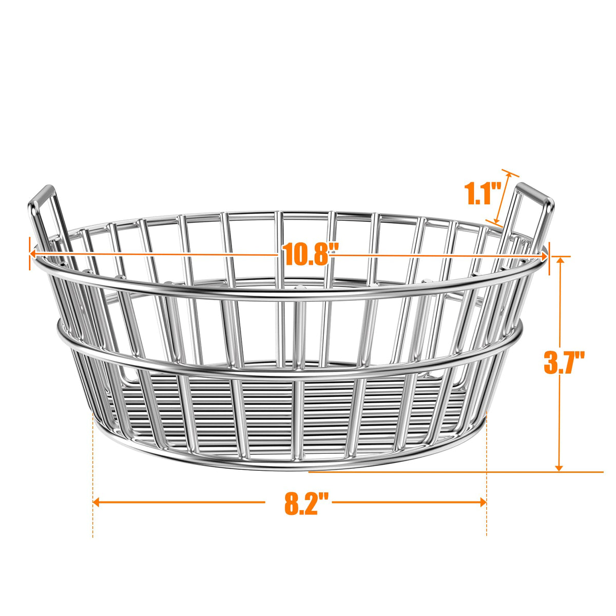 Onlyfire ash basket in side profile showing secure mounting and airflow balance